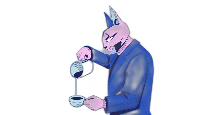 Don Sorbo sirviendo café